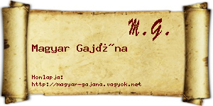 Magyar Gajána névjegykártya